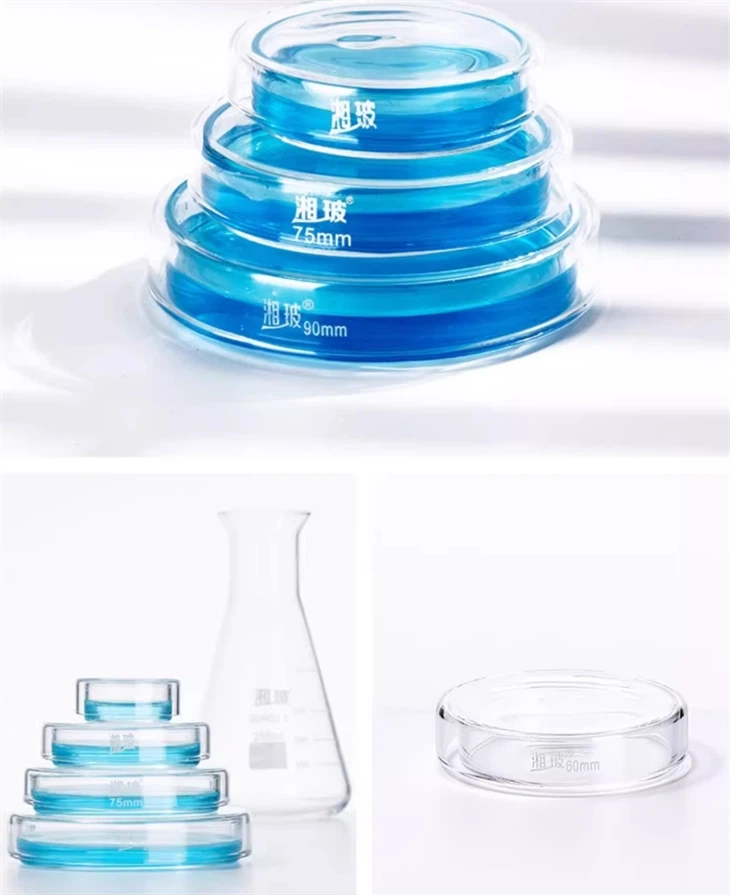 Lab Glassware 60/75/90/100/120/150mm Borosilicate Glass Cell Culture Dish Glass Petri Dish